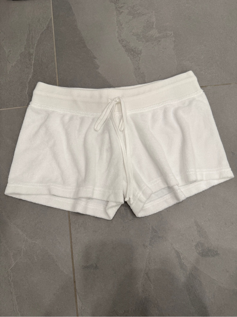 Hard tail White Terry Cloth Drawstring Shorts